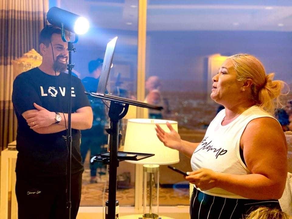 Geoff and Kathryn presenting live