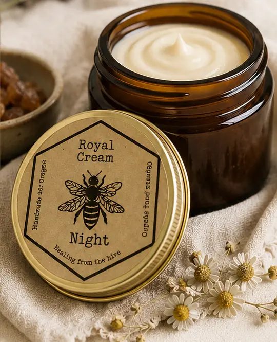 A jar of Villa Bee Royal Cream Night